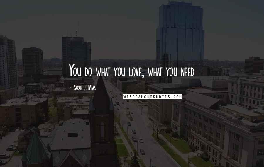 Sarah J. Maas Quotes: You do what you love, what you need