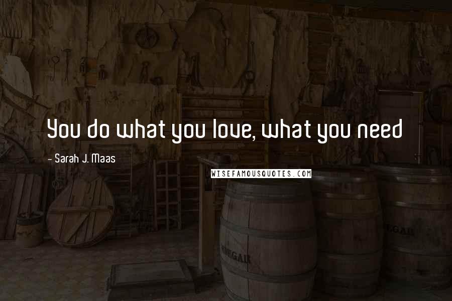 Sarah J. Maas Quotes: You do what you love, what you need