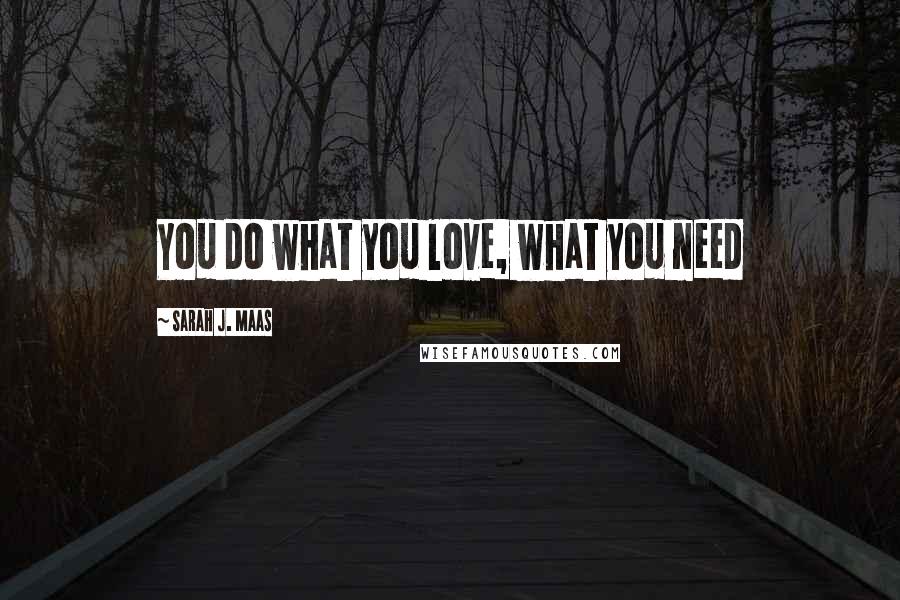 Sarah J. Maas Quotes: You do what you love, what you need