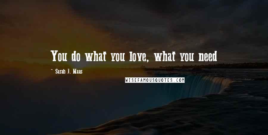 Sarah J. Maas Quotes: You do what you love, what you need