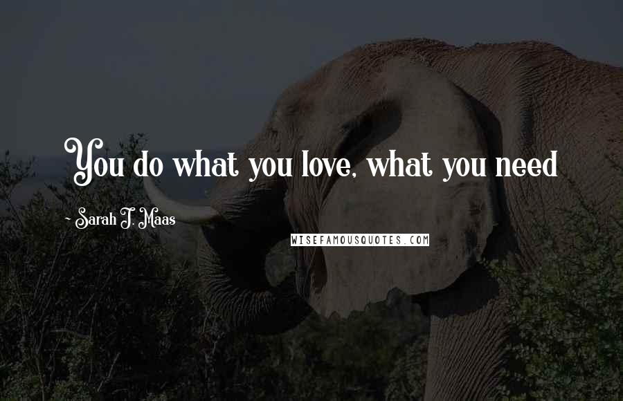 Sarah J. Maas Quotes: You do what you love, what you need