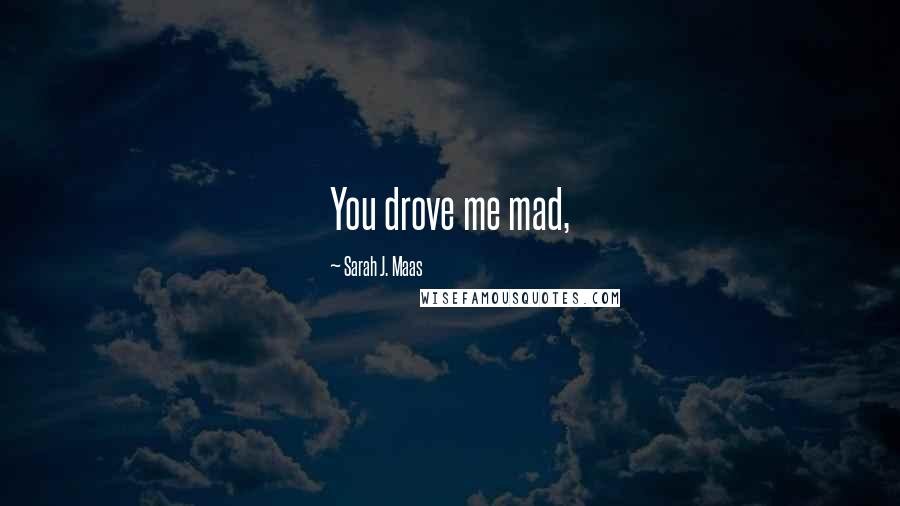 Sarah J. Maas Quotes: You drove me mad,