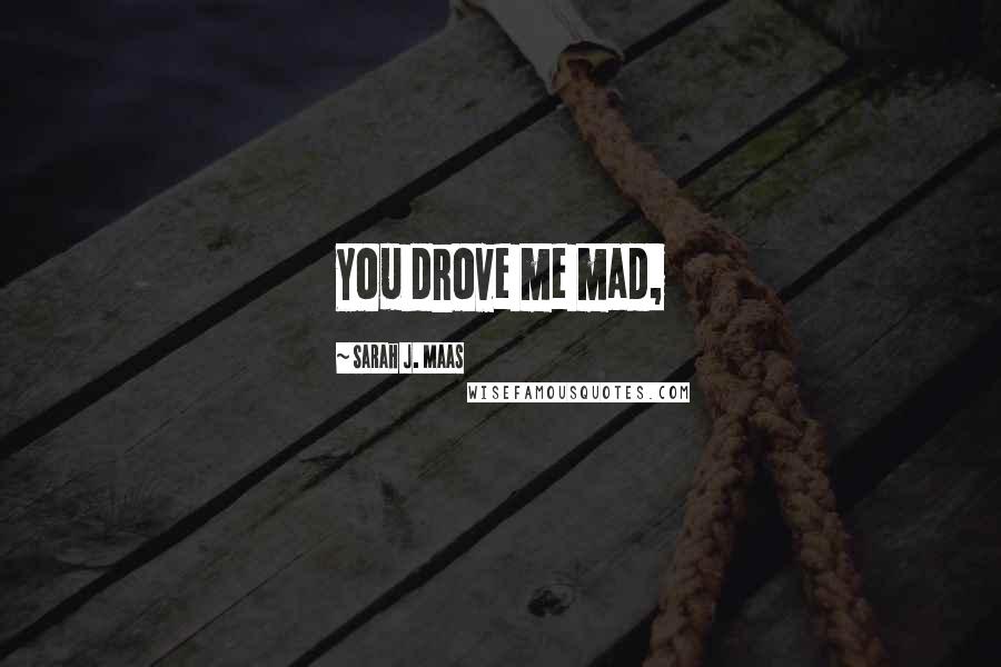 Sarah J. Maas Quotes: You drove me mad,