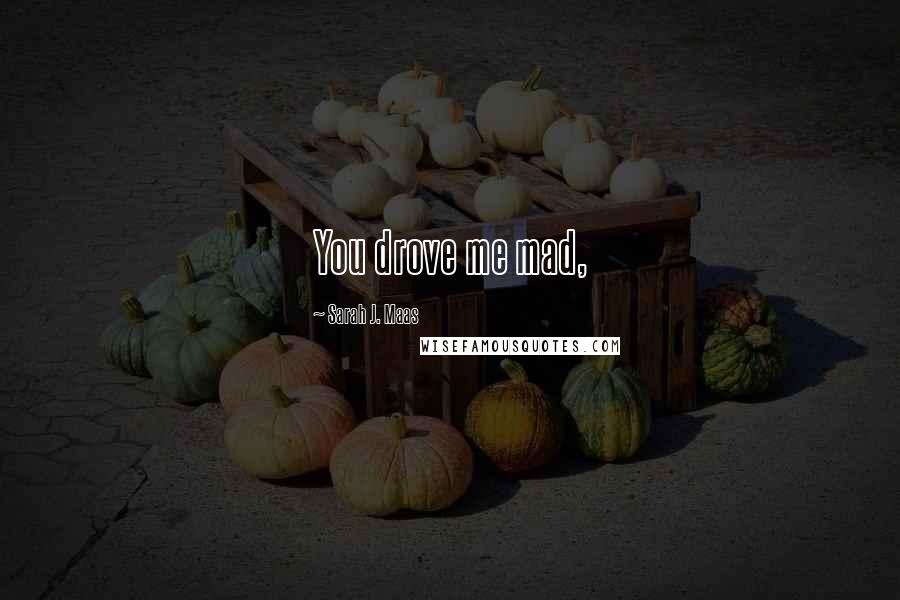 Sarah J. Maas Quotes: You drove me mad,