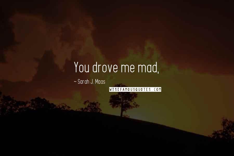 Sarah J. Maas Quotes: You drove me mad,