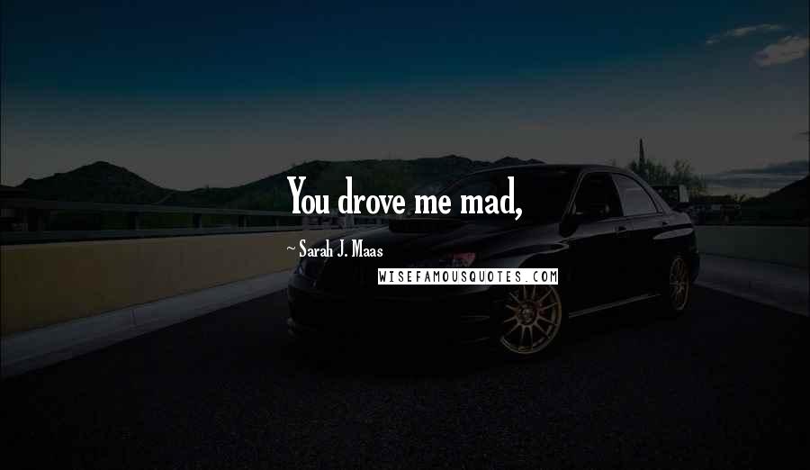 Sarah J. Maas Quotes: You drove me mad,