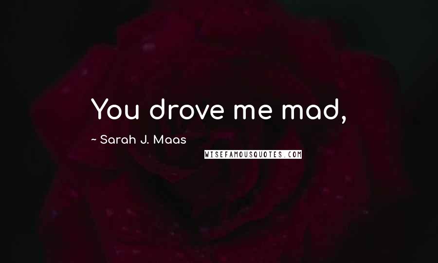 Sarah J. Maas Quotes: You drove me mad,