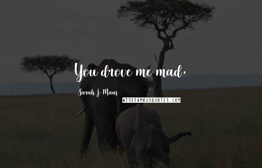 Sarah J. Maas Quotes: You drove me mad,