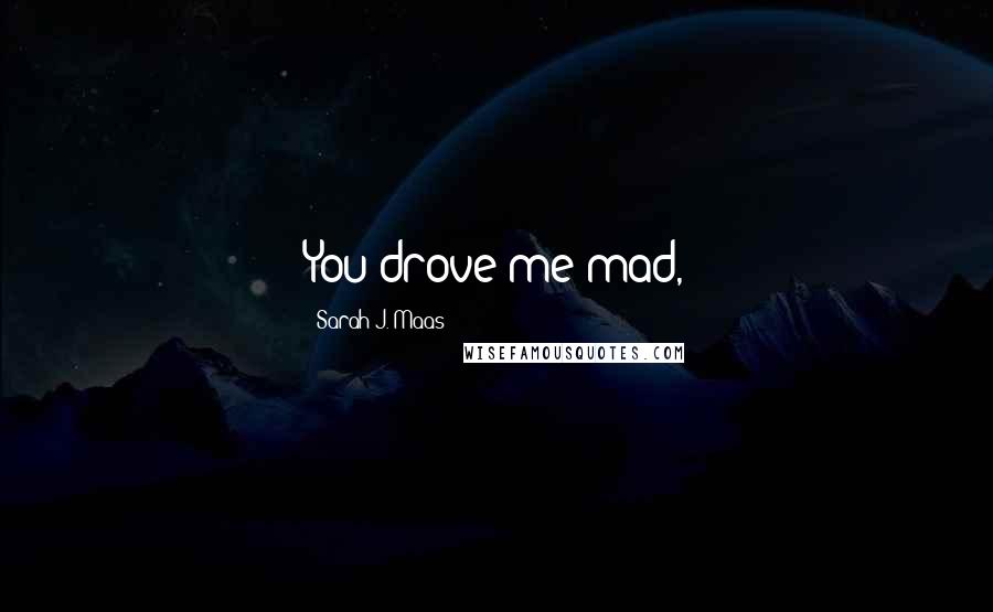 Sarah J. Maas Quotes: You drove me mad,