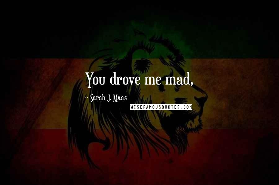 Sarah J. Maas Quotes: You drove me mad,