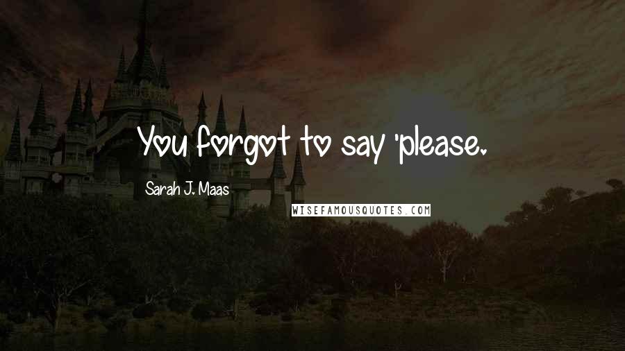 Sarah J. Maas Quotes: You forgot to say 'please.