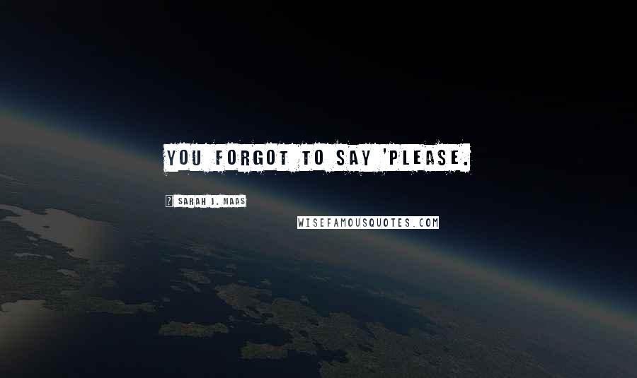 Sarah J. Maas Quotes: You forgot to say 'please.