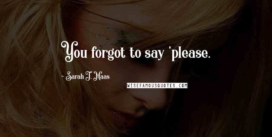 Sarah J. Maas Quotes: You forgot to say 'please.