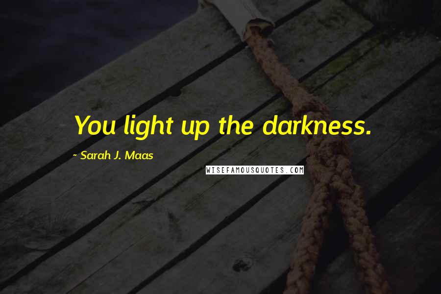 Sarah J. Maas Quotes: You light up the darkness.