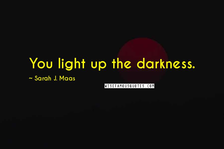 Sarah J. Maas Quotes: You light up the darkness.