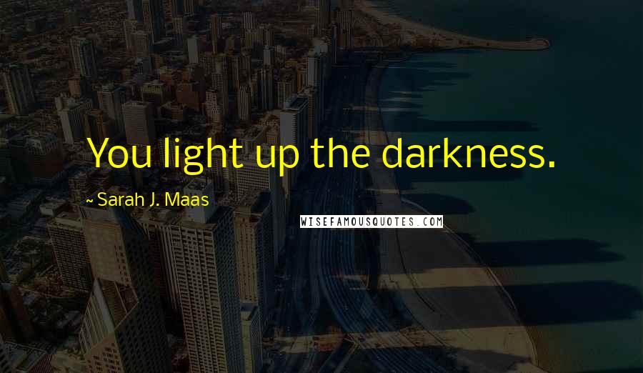 Sarah J. Maas Quotes: You light up the darkness.