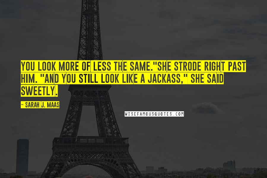 Sarah J. Maas Quotes: You look more of less the same."She strode right past him. "And you still look like a jackass," she said sweetly.