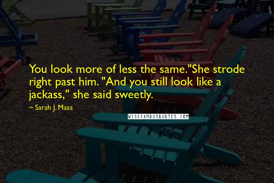 Sarah J. Maas Quotes: You look more of less the same."She strode right past him. "And you still look like a jackass," she said sweetly.