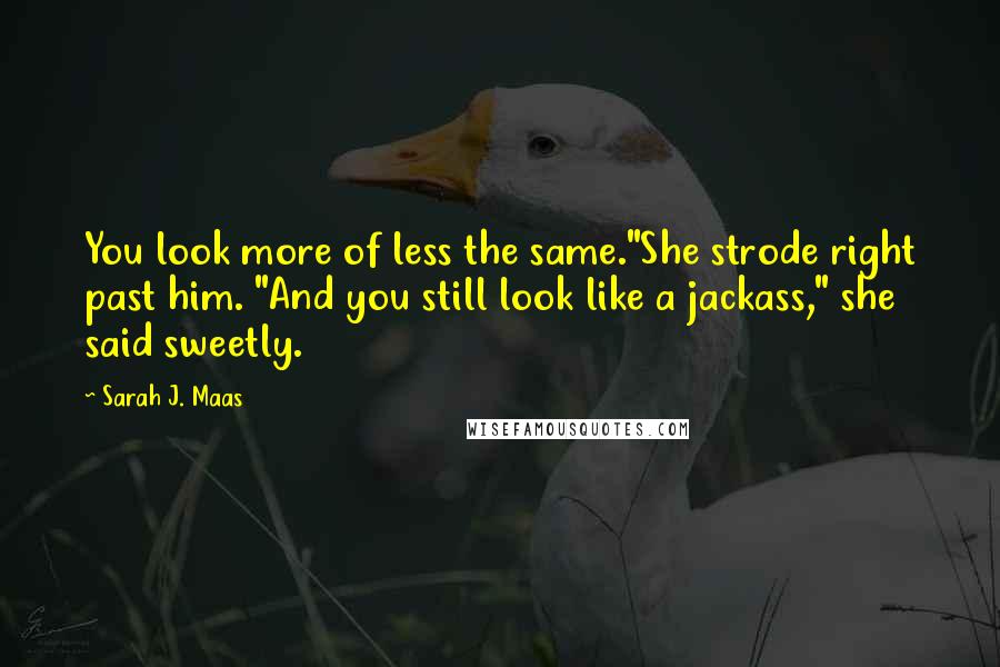 Sarah J. Maas Quotes: You look more of less the same."She strode right past him. "And you still look like a jackass," she said sweetly.