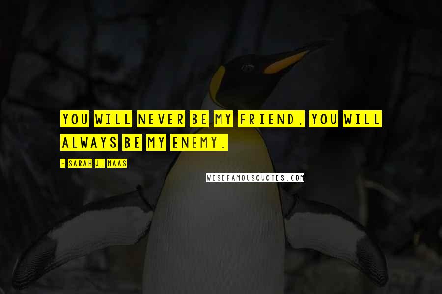 Sarah J. Maas Quotes: You will NEVER be my friend. You will always be my ENEMY.