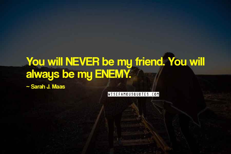 Sarah J. Maas Quotes: You will NEVER be my friend. You will always be my ENEMY.