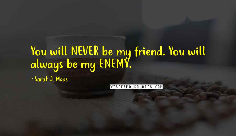 Sarah J. Maas Quotes: You will NEVER be my friend. You will always be my ENEMY.