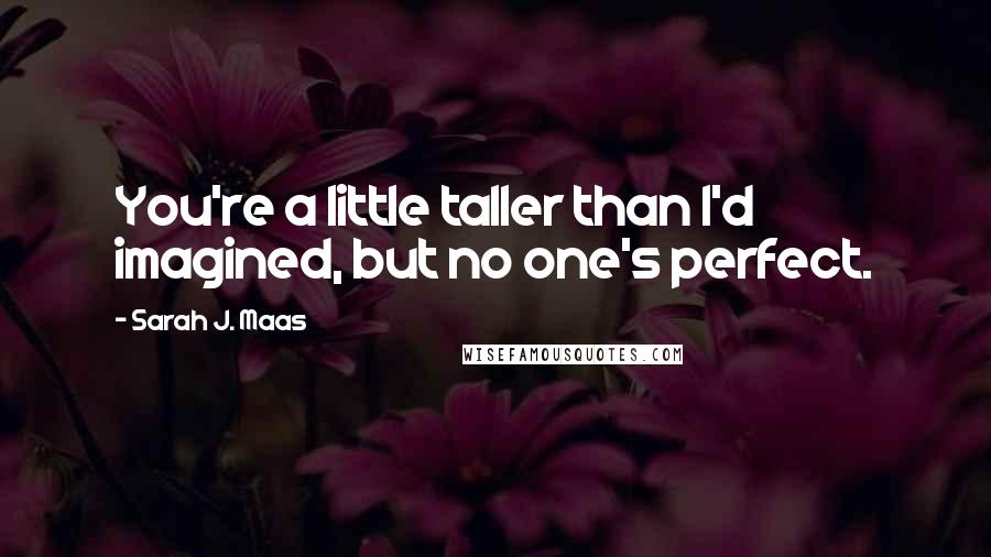 Sarah J. Maas Quotes: You're a little taller than I'd imagined, but no one's perfect.