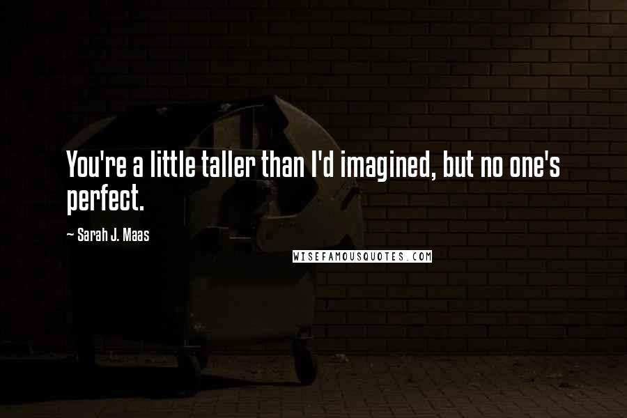 Sarah J. Maas Quotes: You're a little taller than I'd imagined, but no one's perfect.