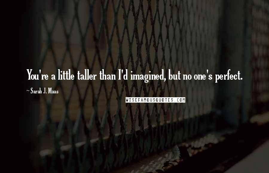 Sarah J. Maas Quotes: You're a little taller than I'd imagined, but no one's perfect.