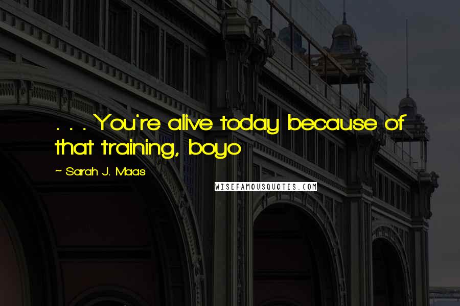 Sarah J. Maas Quotes: . . . You're alive today because of that training, boyo