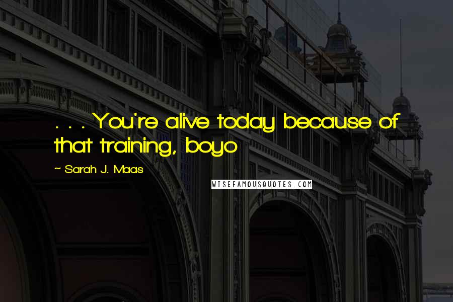 Sarah J. Maas Quotes: . . . You're alive today because of that training, boyo