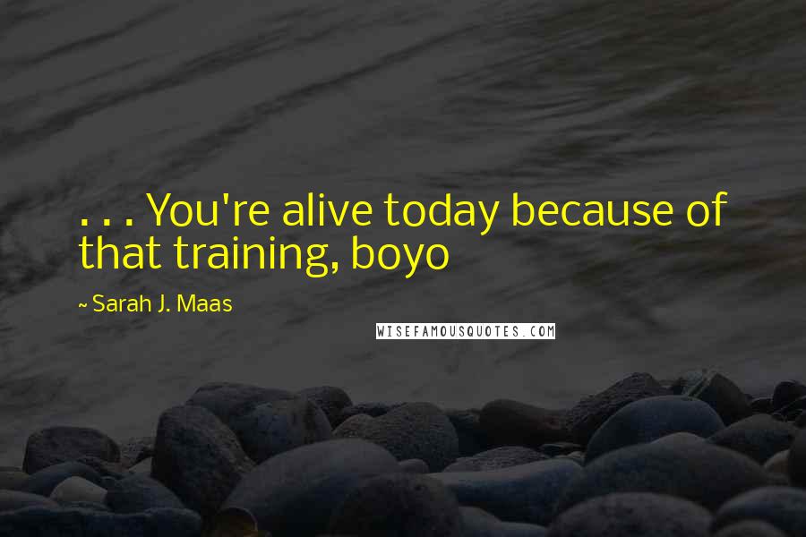 Sarah J. Maas Quotes: . . . You're alive today because of that training, boyo