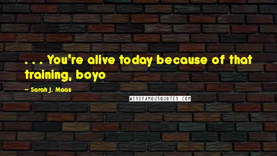 Sarah J. Maas Quotes: . . . You're alive today because of that training, boyo