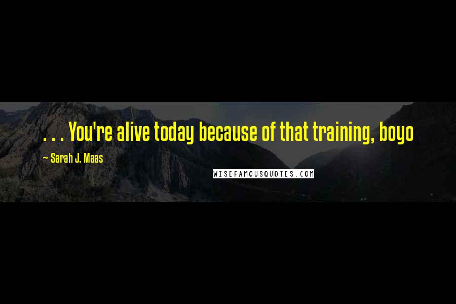 Sarah J. Maas Quotes: . . . You're alive today because of that training, boyo