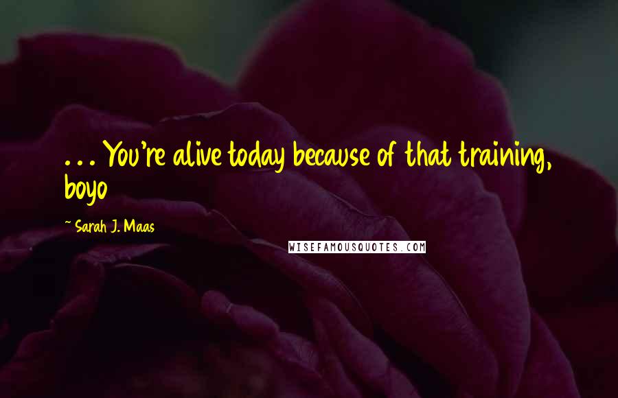 Sarah J. Maas Quotes: . . . You're alive today because of that training, boyo