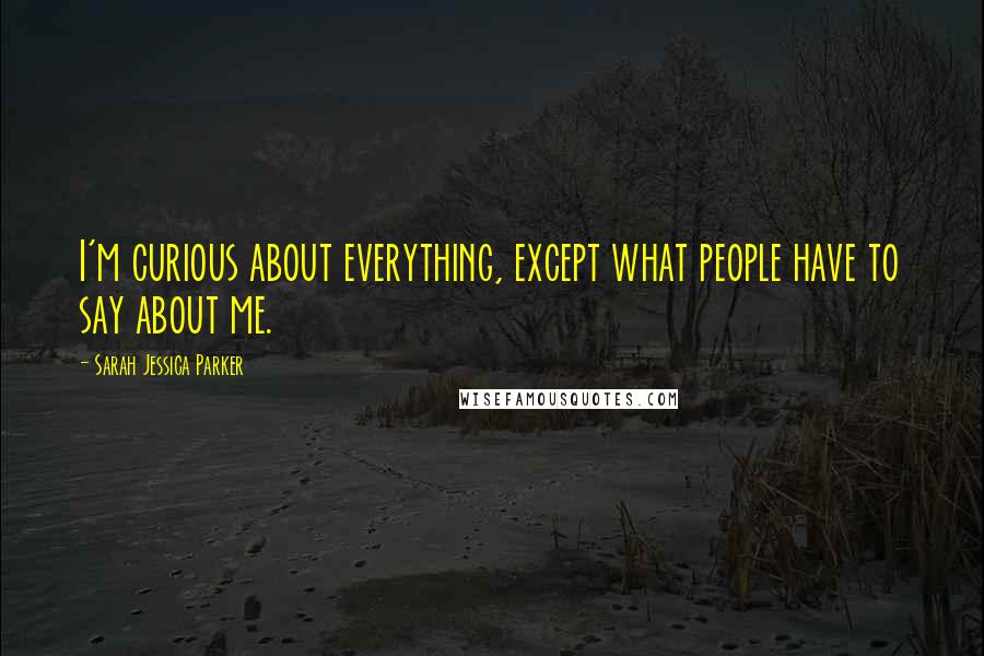 Sarah Jessica Parker Quotes: I'm curious about everything, except what people have to say about me.