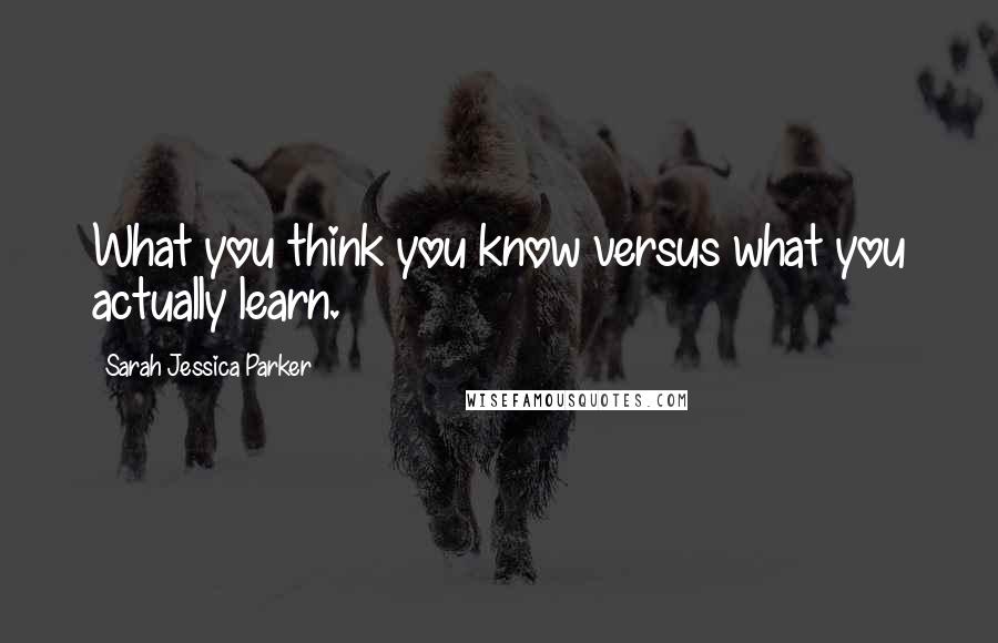 Sarah Jessica Parker Quotes: What you think you know versus what you actually learn.
