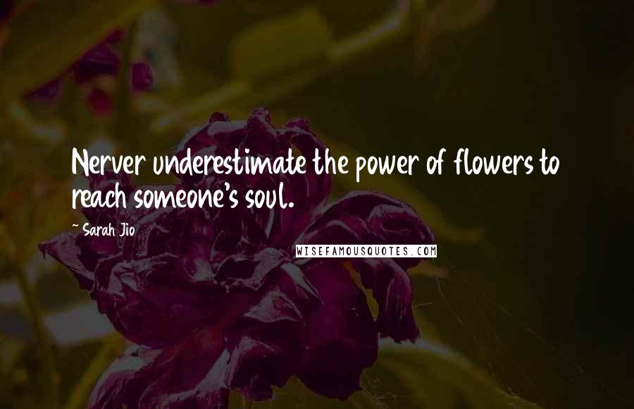 Sarah Jio Quotes: Nerver underestimate the power of flowers to reach someone's soul.