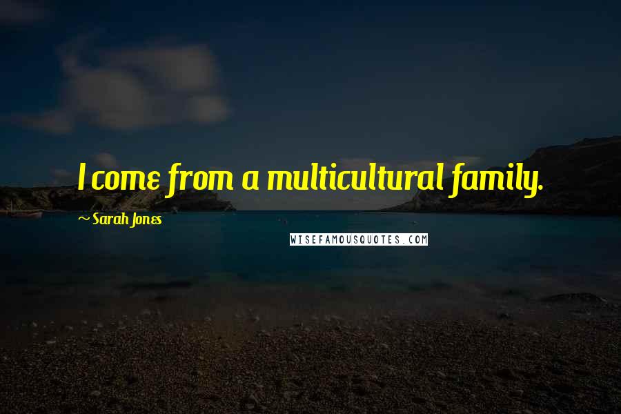 Sarah Jones Quotes: I come from a multicultural family.