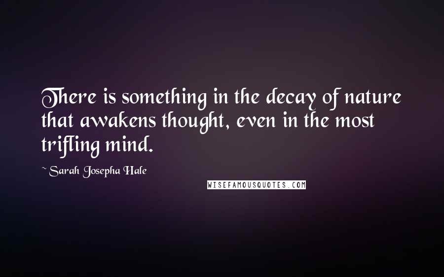 Sarah Josepha Hale Quotes: There is something in the decay of nature that awakens thought, even in the most trifling mind.