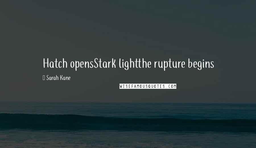 Sarah Kane Quotes: Hatch opensStark lightthe rupture begins