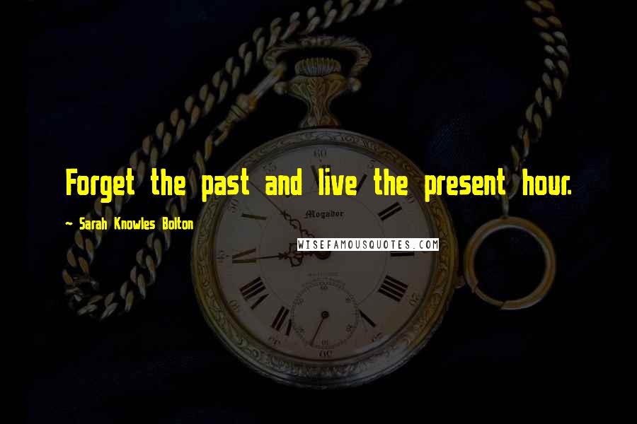 Sarah Knowles Bolton Quotes: Forget the past and live the present hour.