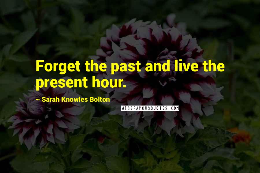 Sarah Knowles Bolton Quotes: Forget the past and live the present hour.