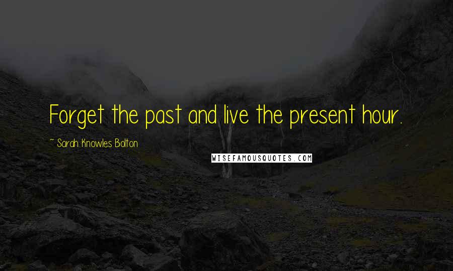 Sarah Knowles Bolton Quotes: Forget the past and live the present hour.