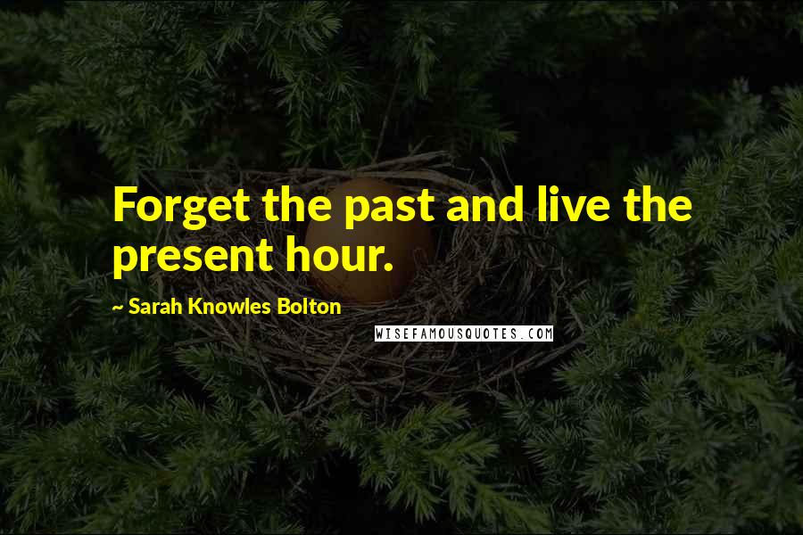 Sarah Knowles Bolton Quotes: Forget the past and live the present hour.