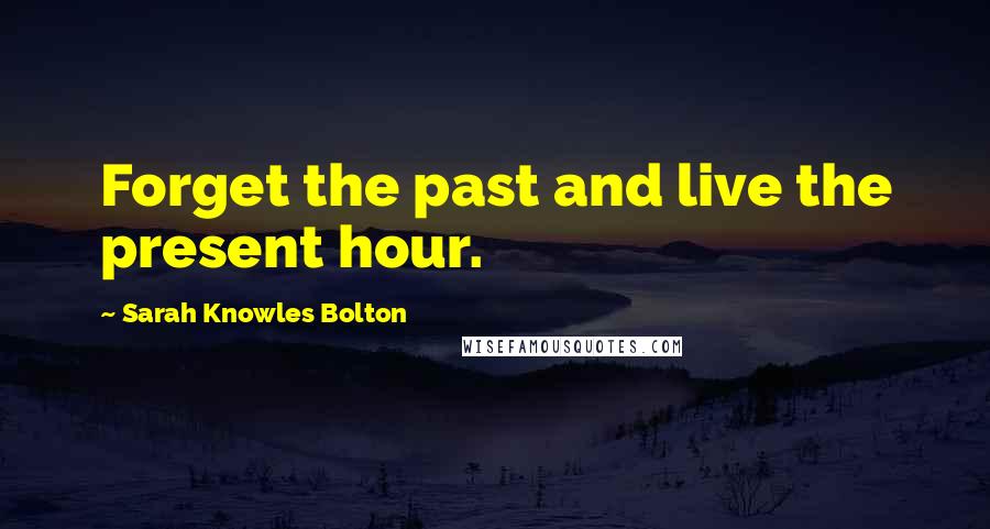 Sarah Knowles Bolton Quotes: Forget the past and live the present hour.