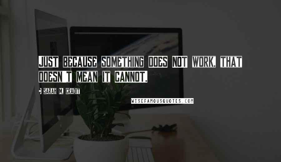 Sarah M. Cradit Quotes: Just because something DOES NOT work, that doesn't mean it CANNOT.