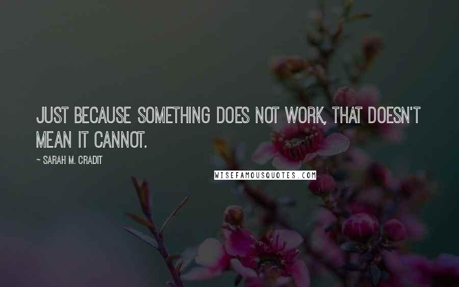 Sarah M. Cradit Quotes: Just because something DOES NOT work, that doesn't mean it CANNOT.