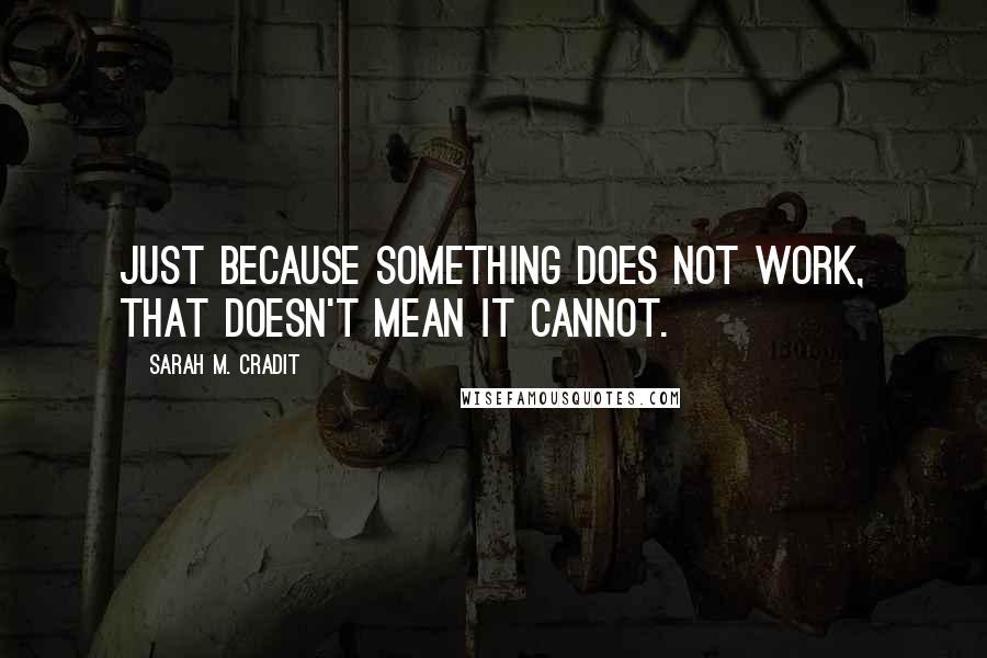 Sarah M. Cradit Quotes: Just because something DOES NOT work, that doesn't mean it CANNOT.