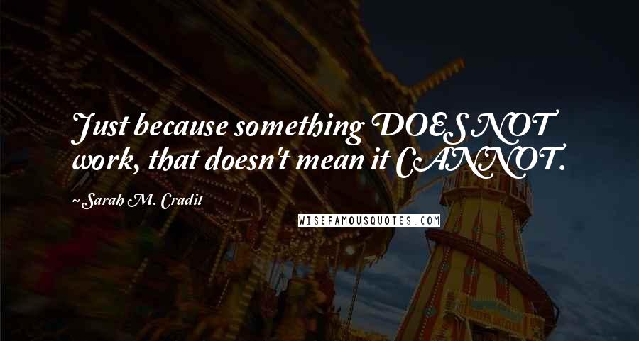 Sarah M. Cradit Quotes: Just because something DOES NOT work, that doesn't mean it CANNOT.